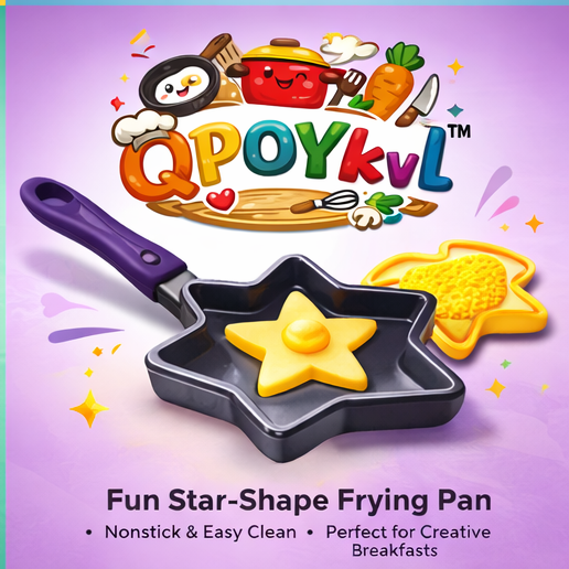 QPOYkvl™ StarChef Creative Frying Pan – Star-Shape Nonstick Egg & Pancake Pan for Fun Breakfast Cooking